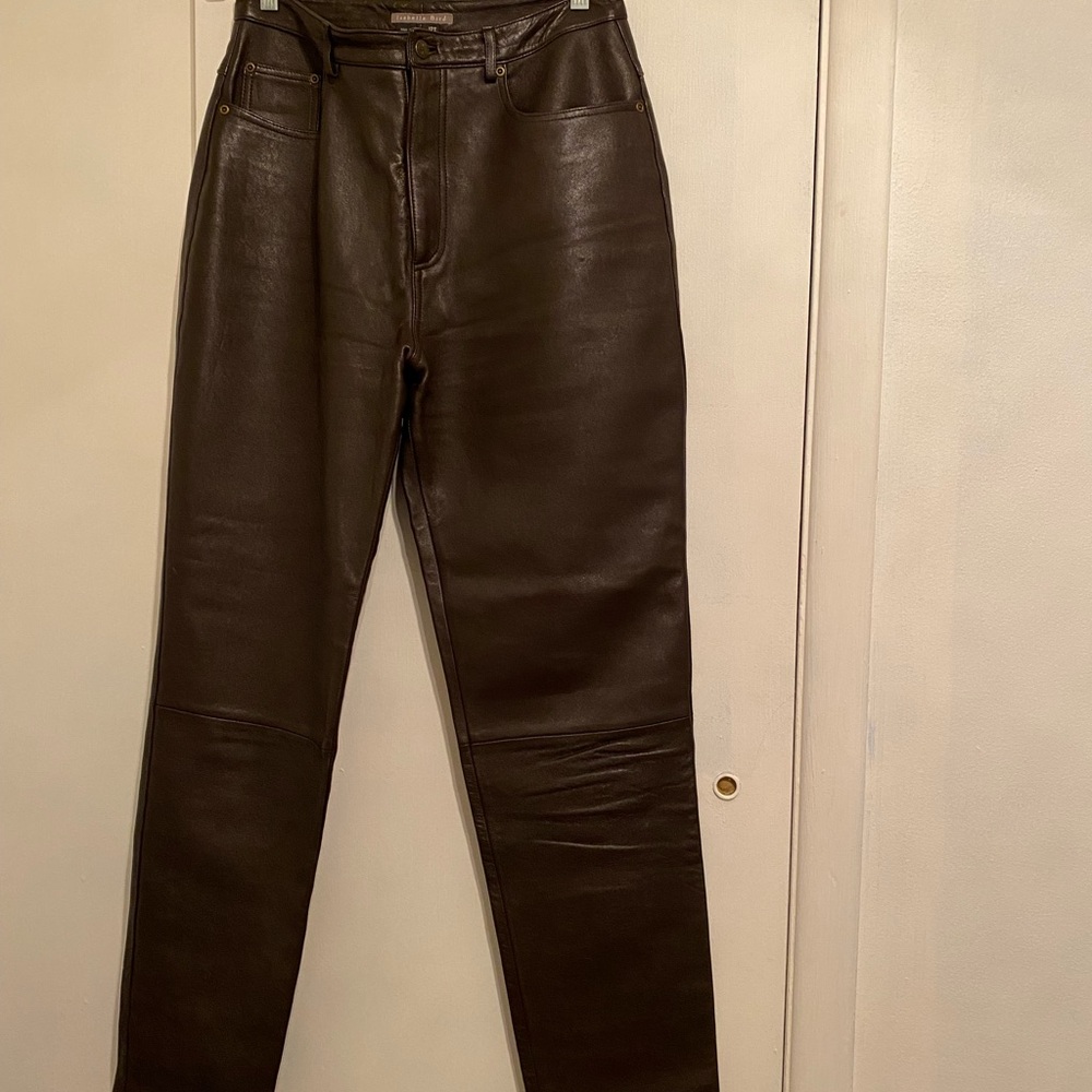 Isabelle Bird  (Arrow)Dark Brown Supple Leather Sophisticated Women’s Pants.